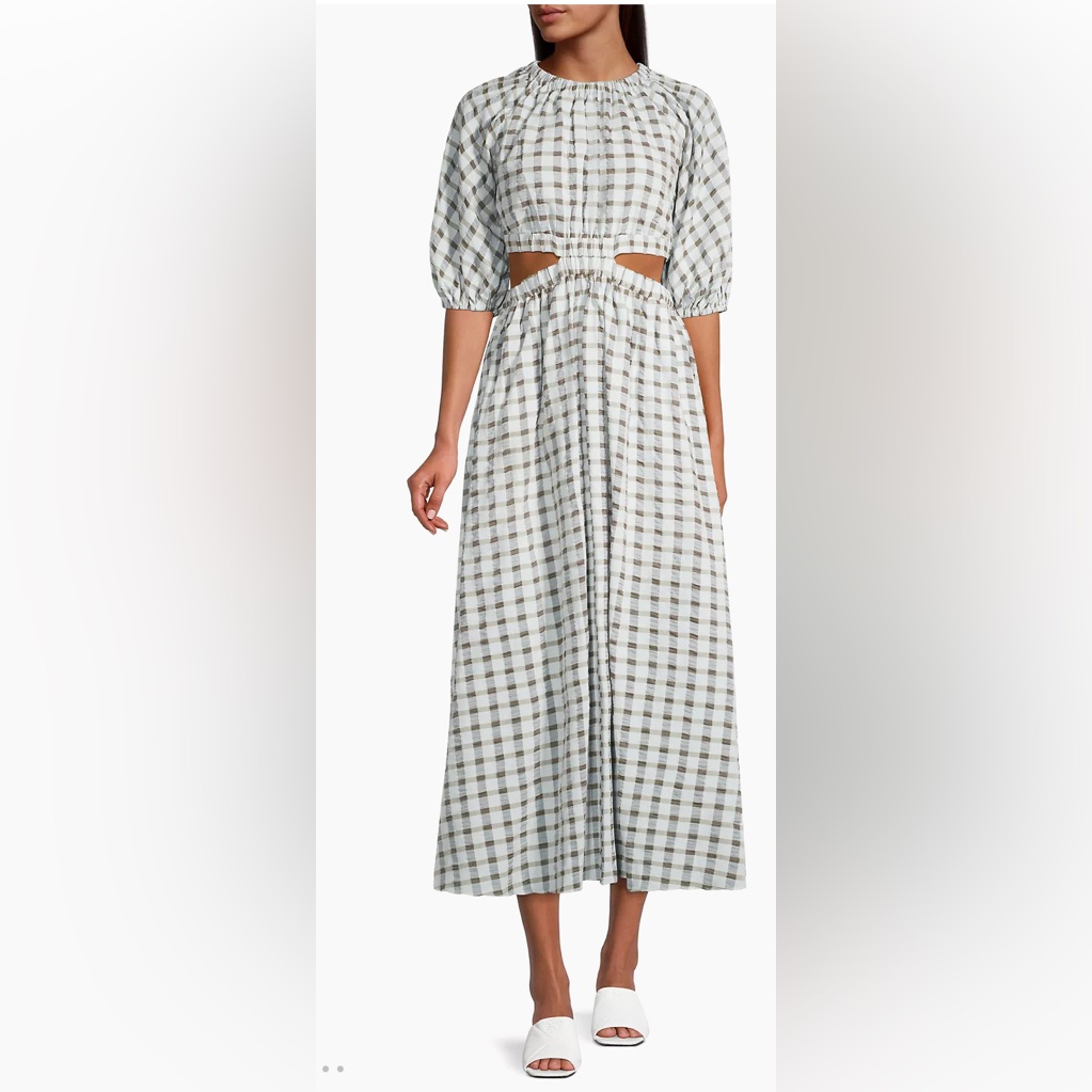 Significant Other Enily Check-Cut Midi Dress